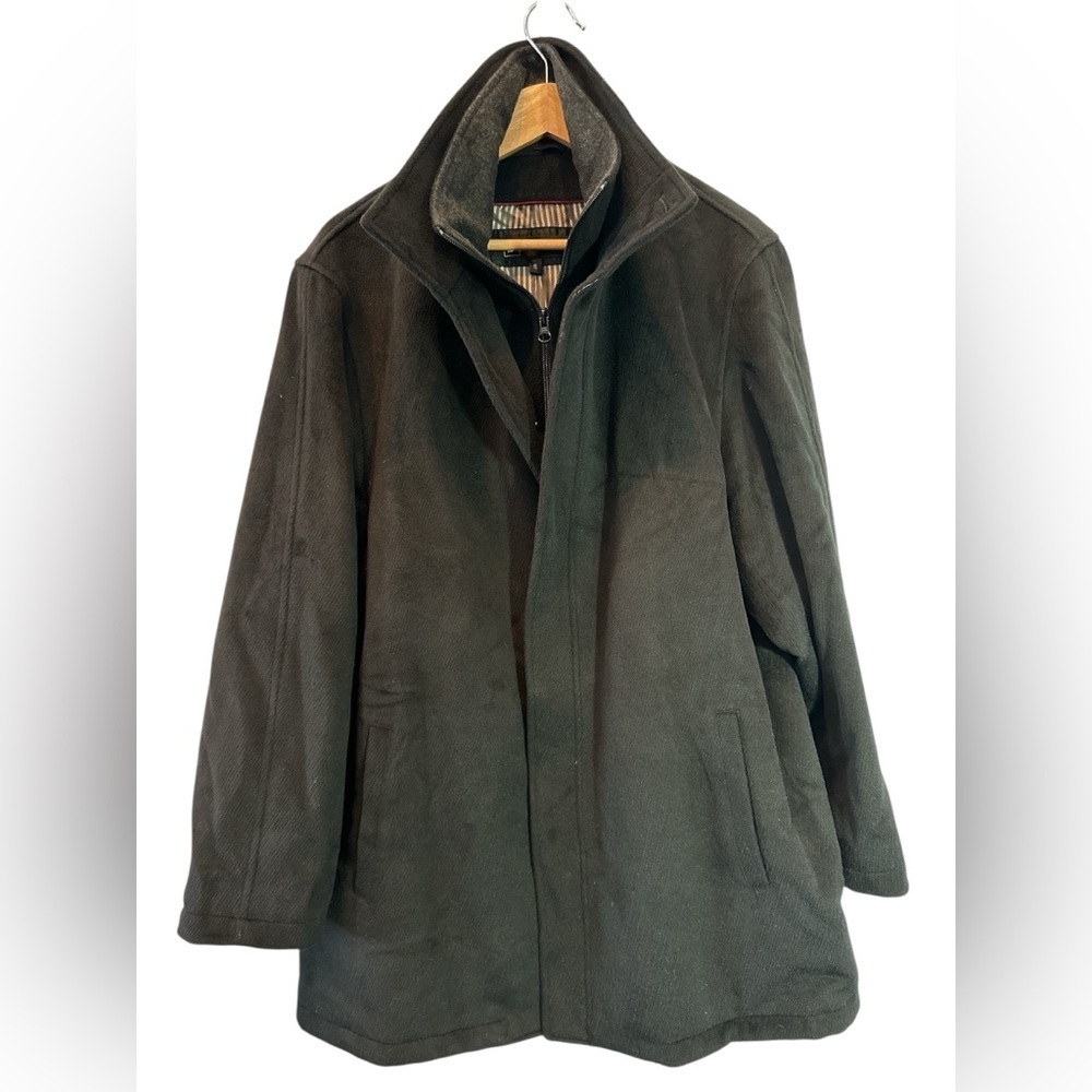 Vintage Bachrach Gray Wool Car Coat Men’s Button Zip Front Classic Topcoat Small